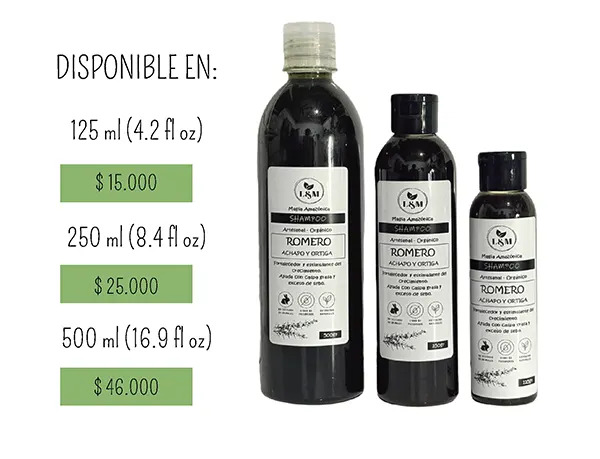 Shampoo de Romero con Achapo y Ortiga – Fortalecedor y Estimulante