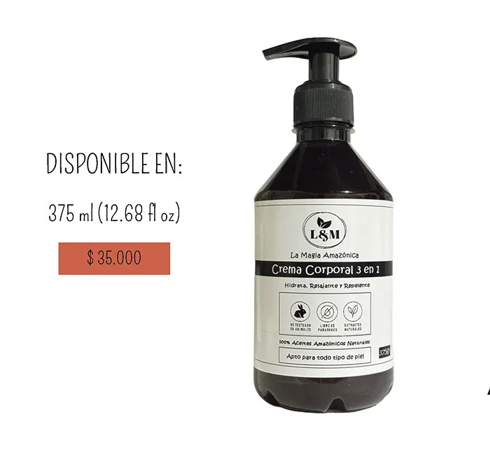 Crema Corporal Amazónica 3 en 1 – Hidratante, Relajante y Repelente